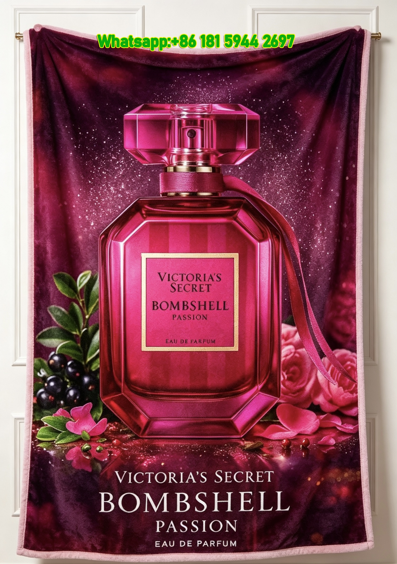 Victoria's Secret Bombshell Passion Perfume Flannel Fleece Throw Blanket V161